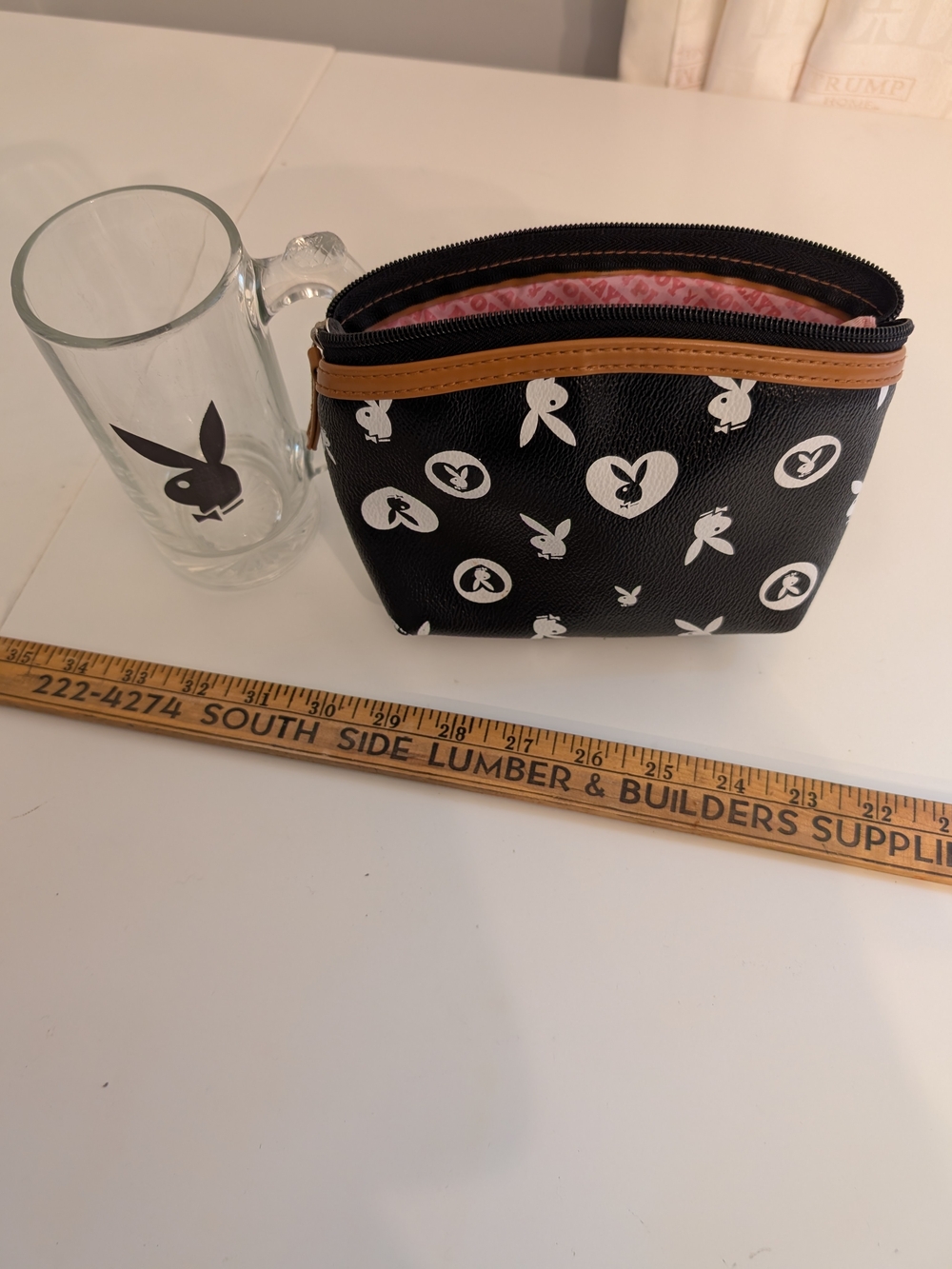Y2K Playboy Bunny Vanity Bundle Lot Vintage Makeup Case Matching Beer Stein